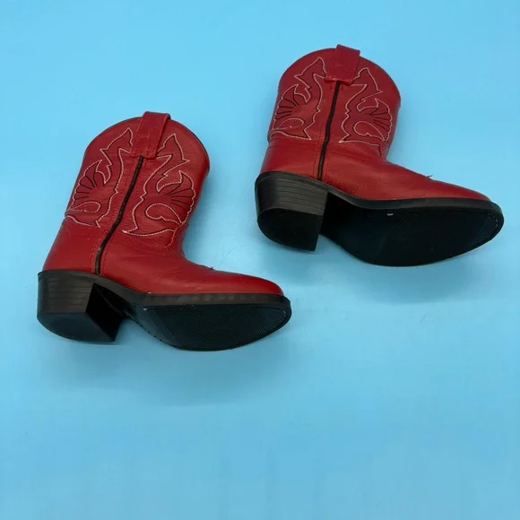 Masterson Boot Co. Kids Old West Red Leather Western Boots Size 9 - Picture 2 of 9